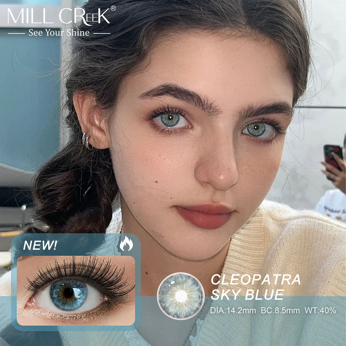 Cleopatra Sky Blue 14.2mm